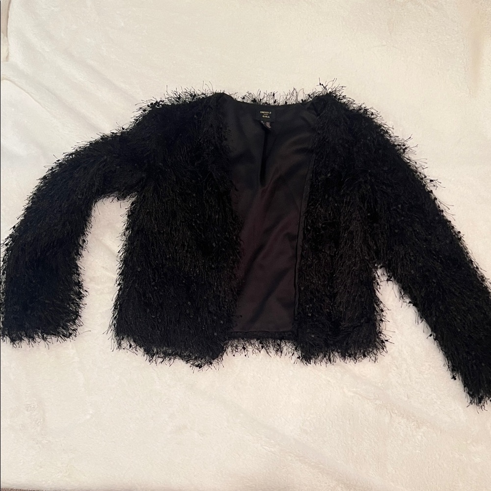 Forever 21 Black Teddy Jacket